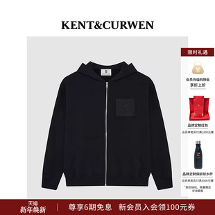 肯迪文男女款 KENT&CURWEN 玫瑰刺绣纯棉抓绒卫衣外套 明星同款