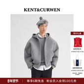 KENT&CURWEN 肯迪文秋冬连帽含羊毛混纺连帽微廓形夹克外套男