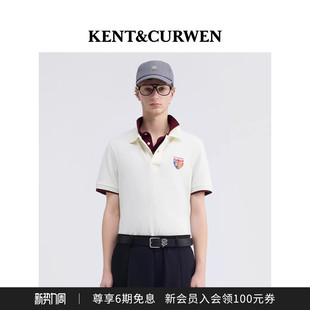POLO衫 徽章刺绣珠地网眼棉质短袖 肯迪文春夏系列男士 KENT&CURWEN