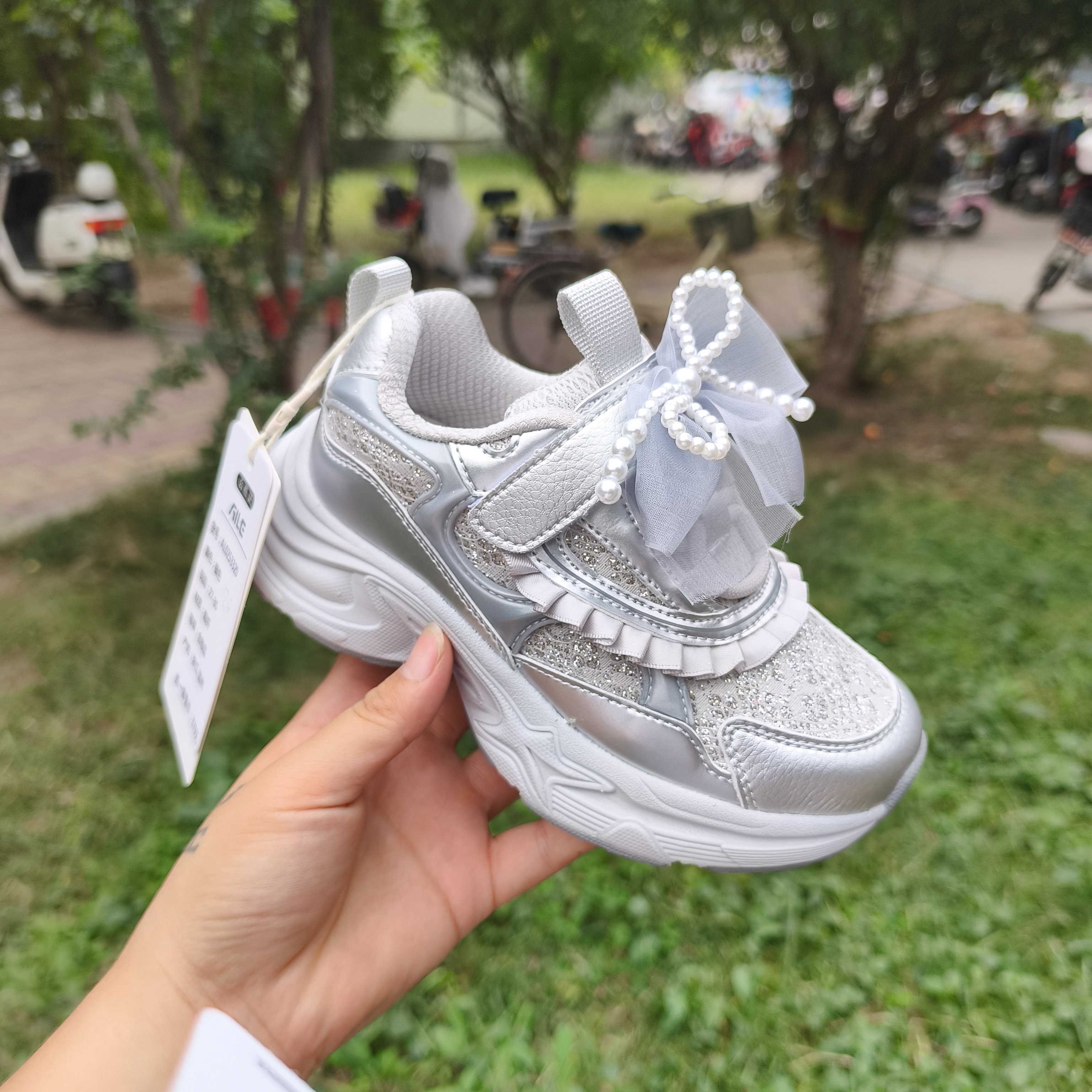 爱乐童鞋秋季双网女童老爹鞋透气鞋儿童网面防滑运动鞋休闲鞋