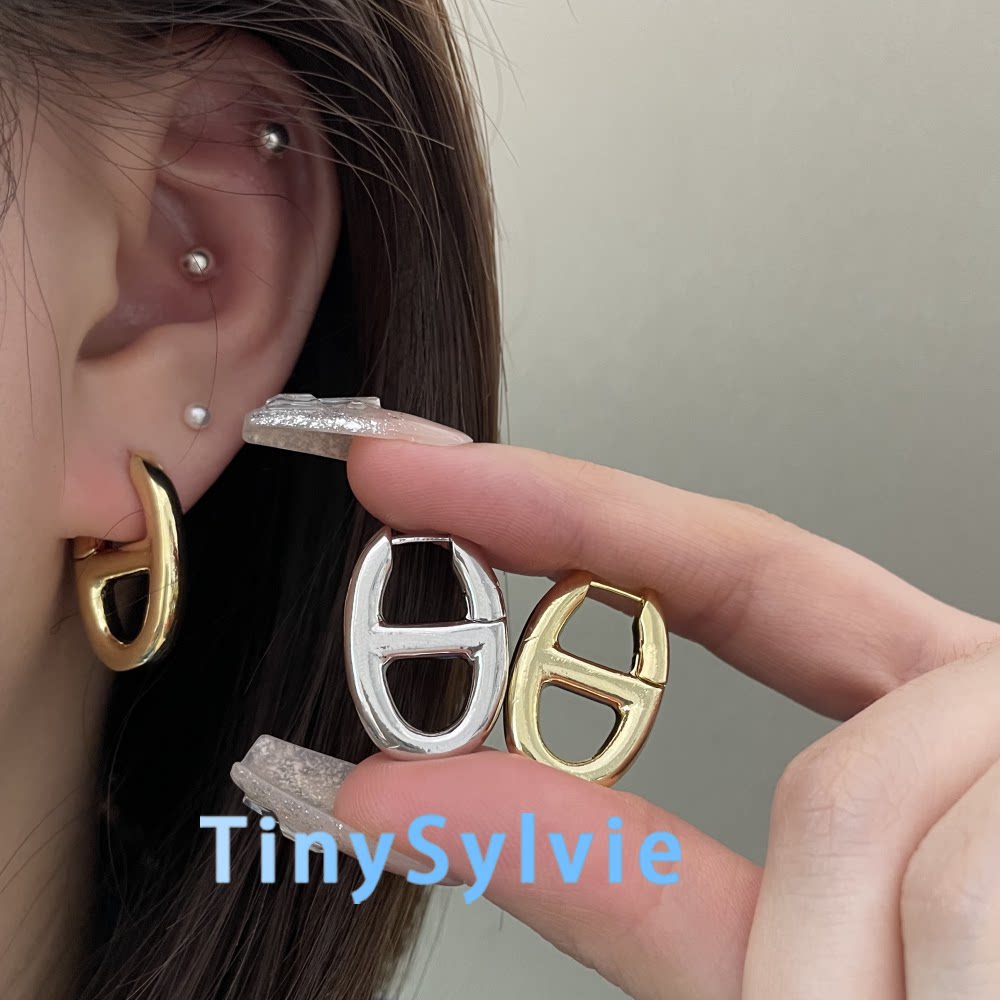 TinySylvie轻盈不压耳素圈耳环
