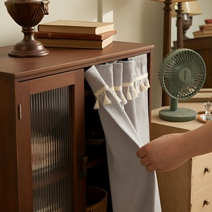 柜子遮挡帘高级感卫生间门口柜门布料镜子货架帘子厨房窗户衣柜帘