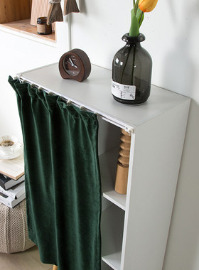 绒面柜子遮挡帘门口货物架帘子办公室免打孔厨房轨道洗衣机防尘帘