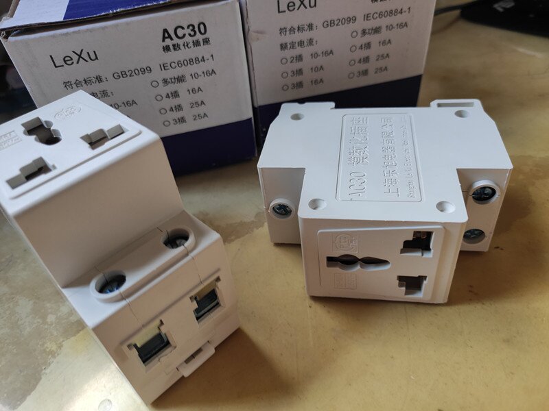 3插座配电多功能。LeXu箱DZ4Z7孔化乐旭10-16AAC30导轨模数插座使用感如何?