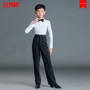 红舞裙少儿拉丁男赛服恰恰伦巴牛仔表演服演出服比赛服练功服特价