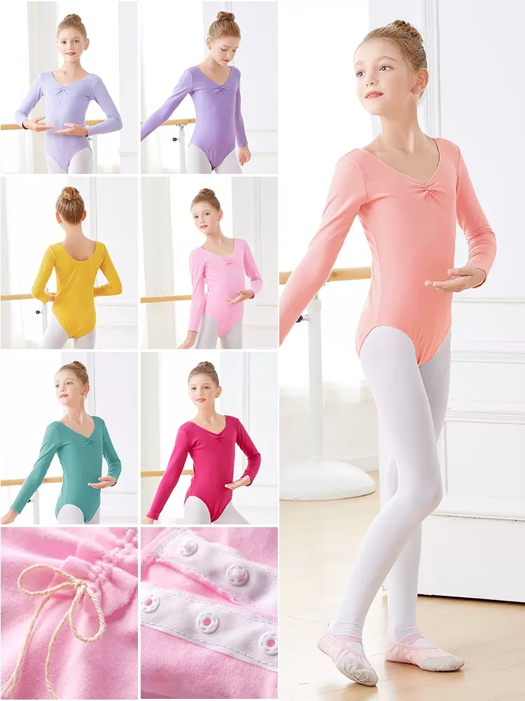 夏季款儿童舞蹈服装练功服女童短袖连体服考级服民族儿童中国舞服