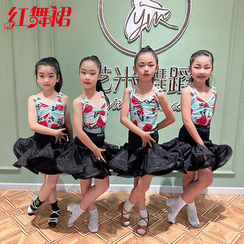 红舞裙拉丁舞练习服装