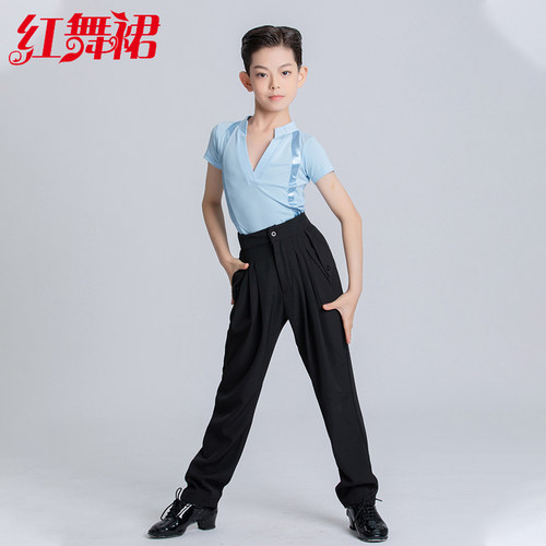 红舞裙少儿拉丁舞练习服装