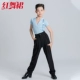 N036 Smog Blue с коротким рукавом+N037 Черные брюки