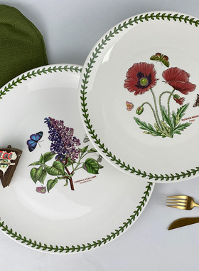 波特美林陶瓷餐具超大果盘果浅大号盘盆植物园花草园盘中餐大盘子