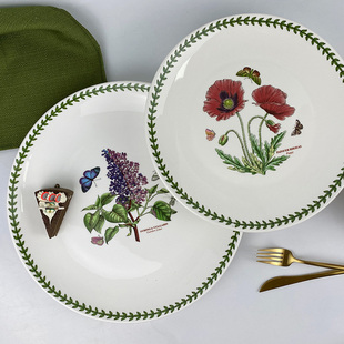 波特美林陶瓷餐具超大果盘果浅大号盘盆植物园花草园盘中餐大盘子