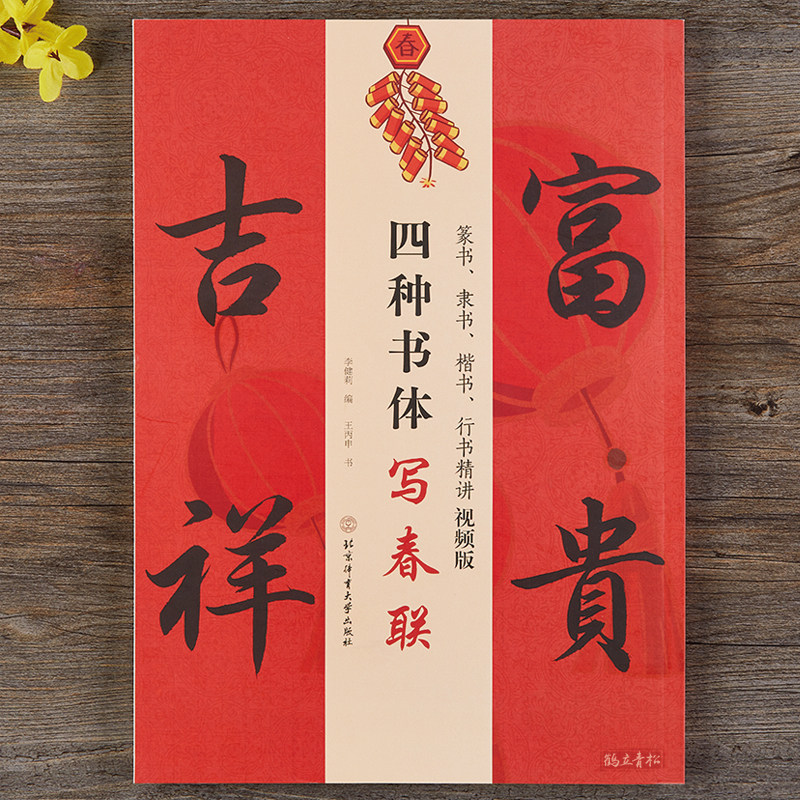 四种书体写春联 篆书隶书楷书行书精讲视频版李健莉编王丙申书对联书法字帖行书春节对联行书春联字帖集字毛笔书法字帖正版