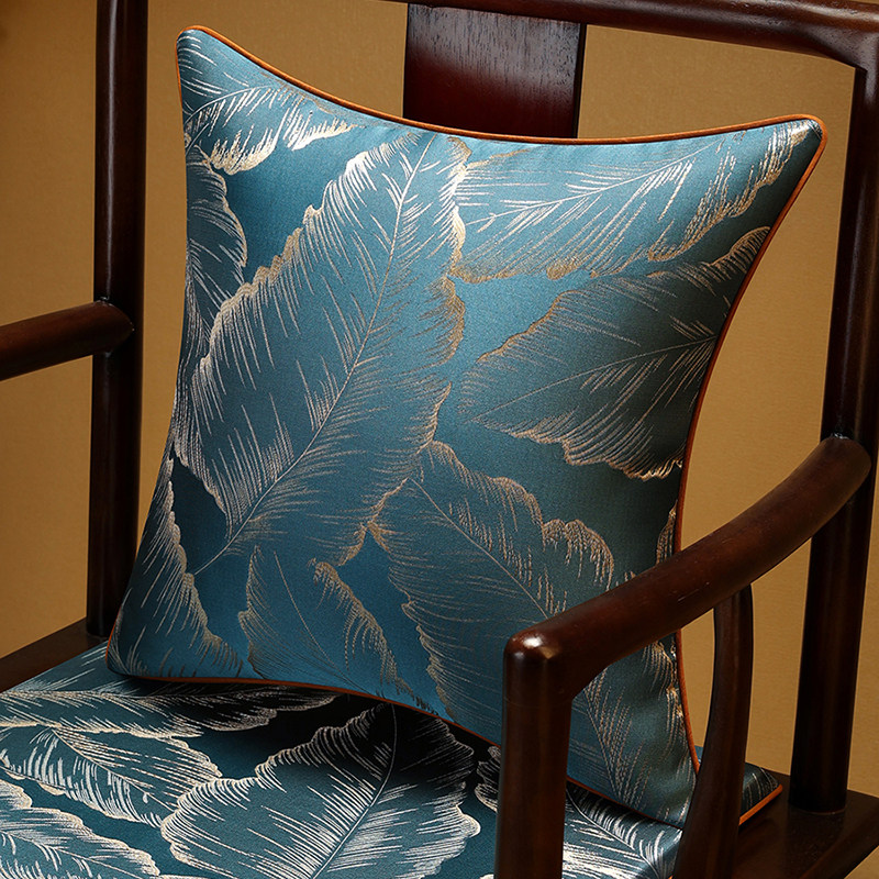 新中式轻奢抱枕客厅红木沙发靠枕卧室床头靠垫护腰枕抱枕套大靠背