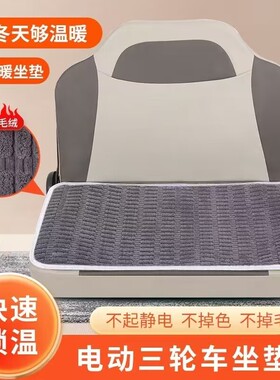金彭海宝三轮车冬季保暖毛绒坐垫四轮车加厚防寒加绒后座靠垫通用