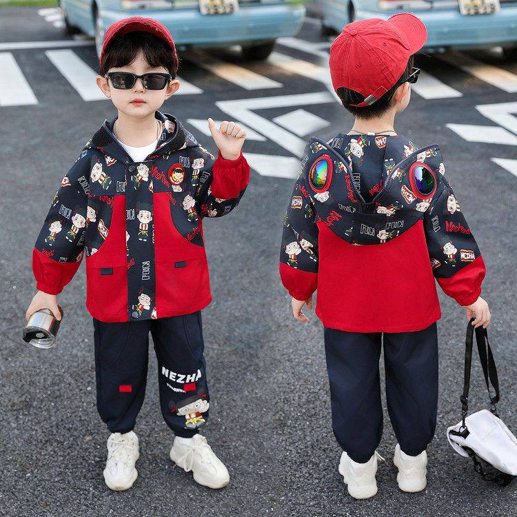 男童秋装哪吒花布眼镜套装春秋季新款韩版儿童运动冲锋衣宝宝衣服,童装/婴儿装/亲子装,套装,淘宝优惠券,粉丝福利购,淘宝优惠卷
