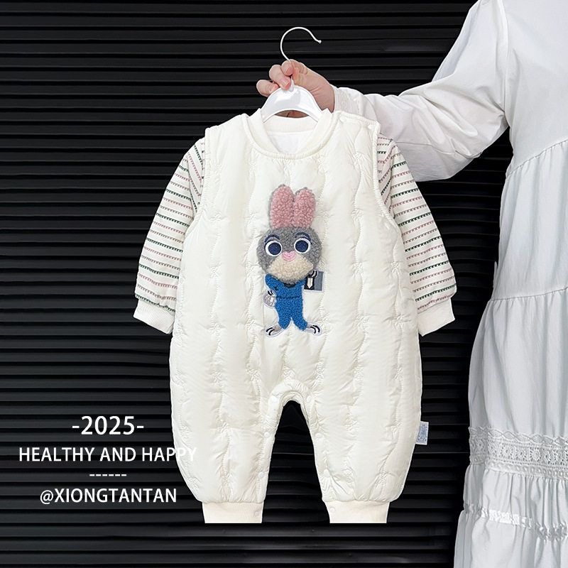 婴儿秋冬装加厚分体套装男女宝宝