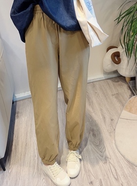 斯斯  0917 日系HARR好好穿随性收口水洗软软有筋骨棉质休闲裤