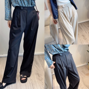 斯斯 0529 M家轻松休闲感 好舒服垂顺莱赛尔亚麻混纺走路带风西裤