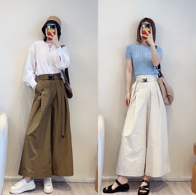 高腰休闲百搭小众九分大长腿