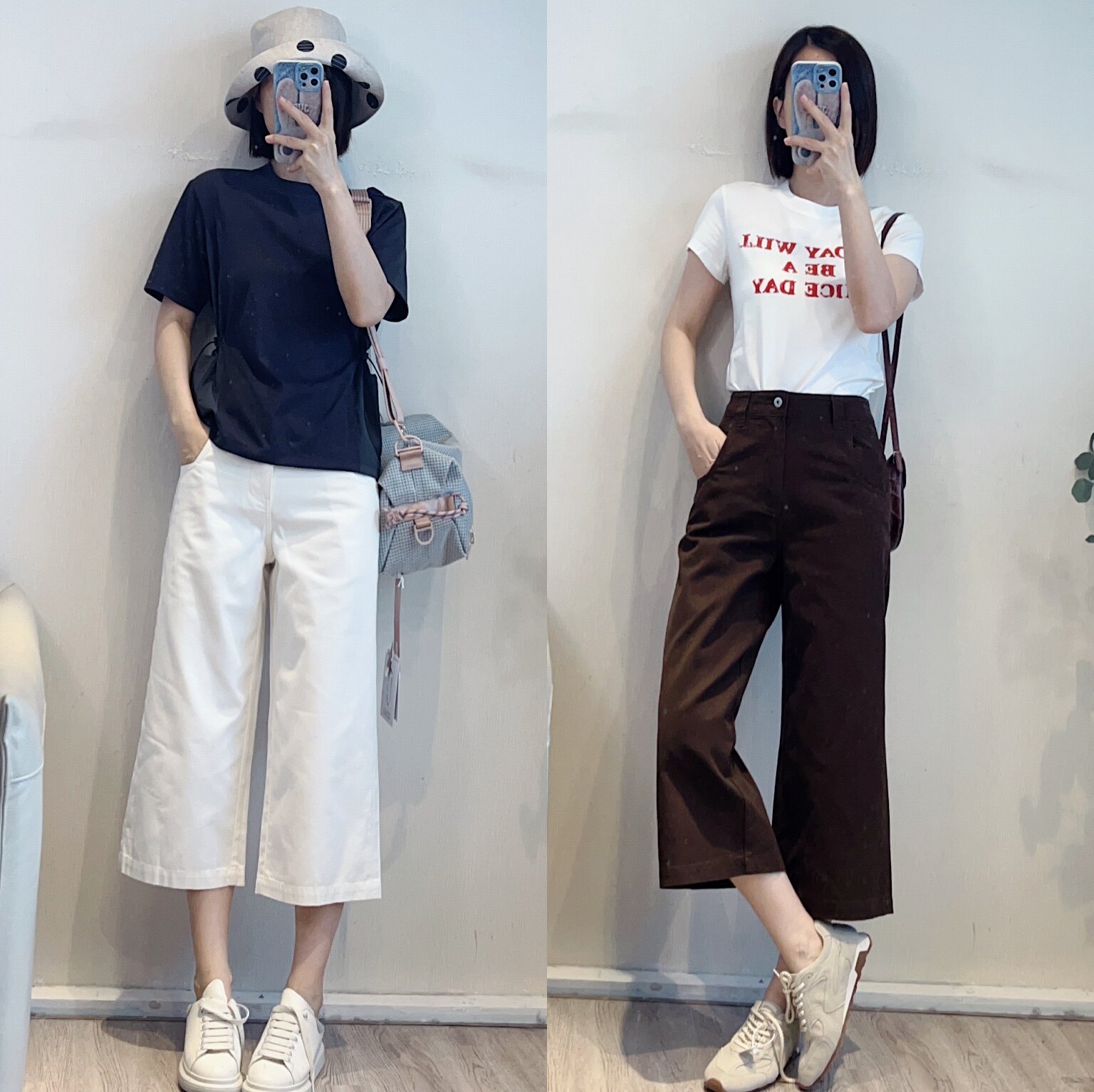 斯斯0425 轻松感春夏好舒服七分百搭纯色阔腿高腰松弛感棉牛仔裤