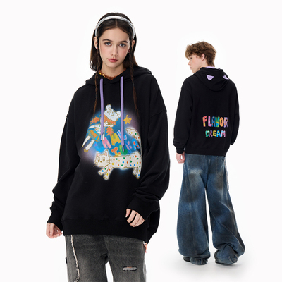 LAMLICKA女生小猫印花连帽卫衣