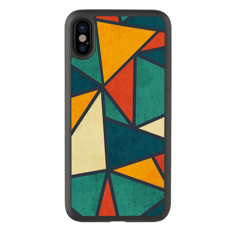 简约11几何七巧板拼图适用于iphone121314promax保护壳苹果xs防摔