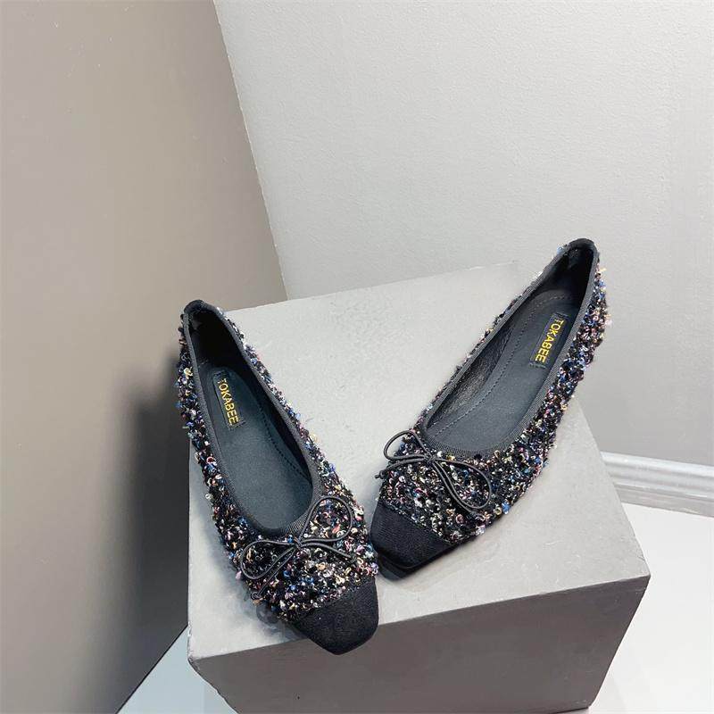 法式复古小香风单鞋2025春季新款百搭软底平底鞋女浅口气质豆豆鞋,女鞋,浅口单鞋,淘宝优惠券,粉丝福利购,淘宝优惠卷