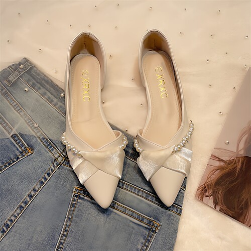 舒适软底温柔风平底法式瓢鞋