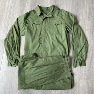 维棉工作服套装草绿色 春秋季 男士舒适透气夹克 薄款速干长袖套