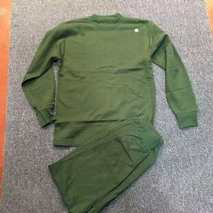 老库存男士橄榄绿01内衣裤针织内衣套装圆领纯棉男女同款秋衣裤