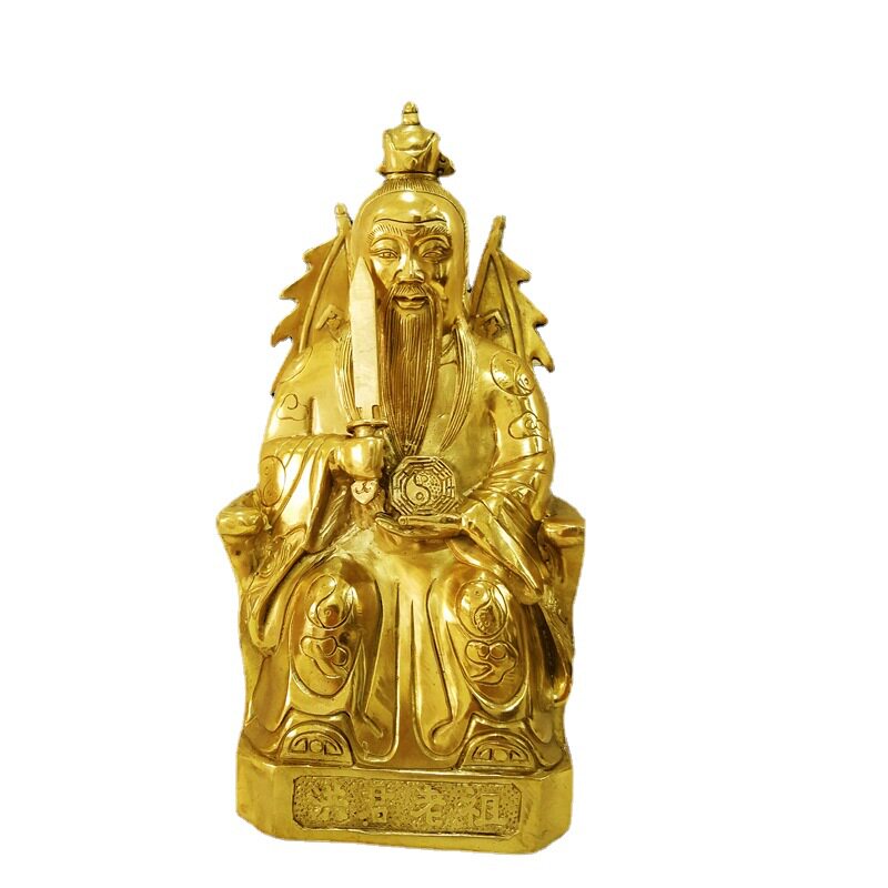 鑫禄圣铜器厂家定做 纯黄铜鸿钧老祖铜像洪君老祖像 三清师父