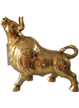定做牛气冲天仿古风纯铜动物摆件