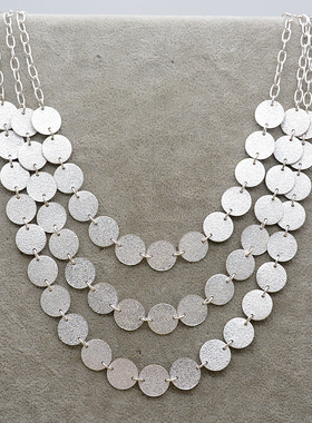 双色可选磨砂三层配饰女款项链