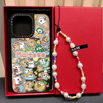 CASE磁吸MagSafe镜面线条小狗第二弹联名适用苹果16promax手机壳iphone15pro卡通14plus日韩可爱13情侣12新款