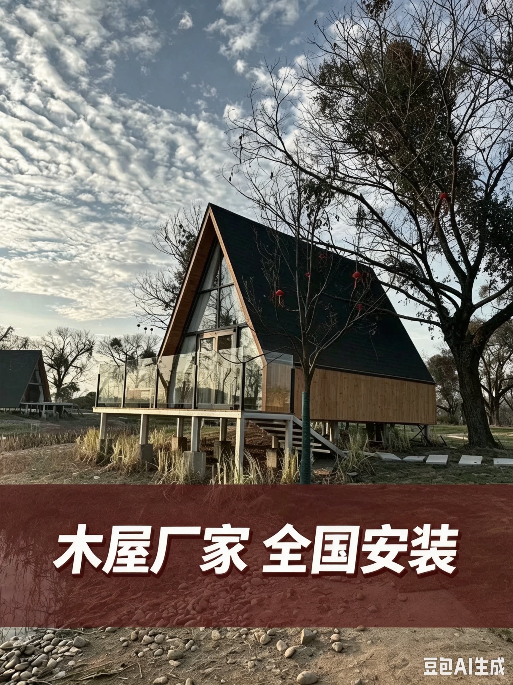 户外木屋景区木屋民宿木屋三角木屋木头房子木屋定制木屋别墅