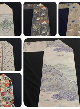 中古正绢西阵织腰带DIY面料