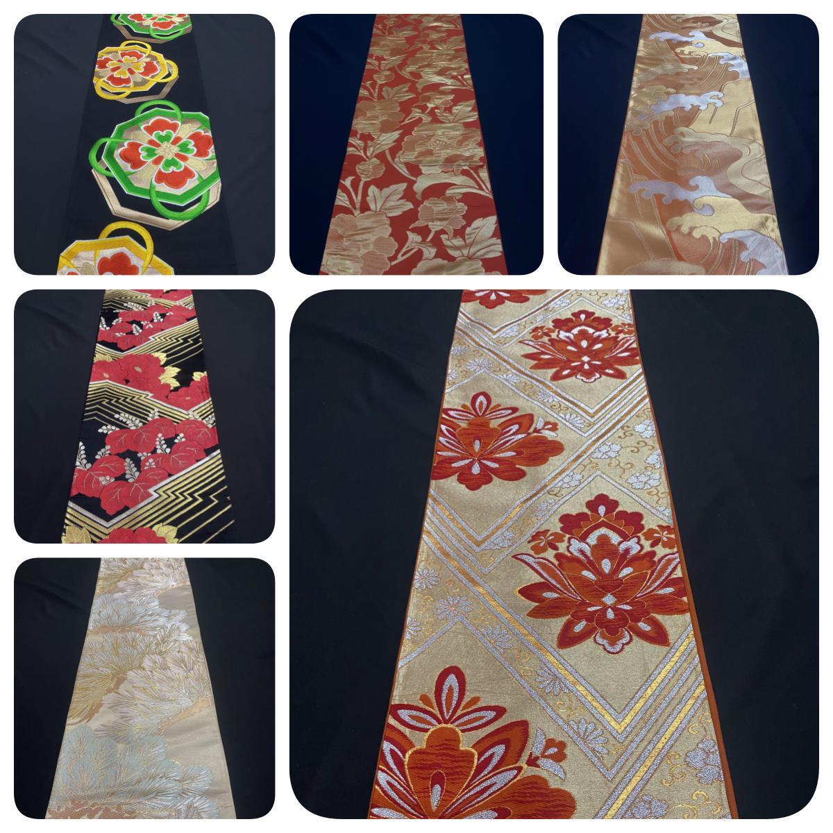 正绢西阵织日式手工织金和服袋带