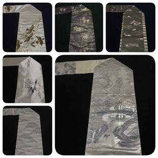 中古正绢西阵织日式和服名古屋带手工腰带金澜真丝DIY面料