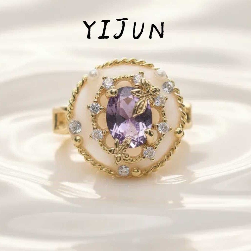 2025新款女轻奢百搭圆形贝壳戒指