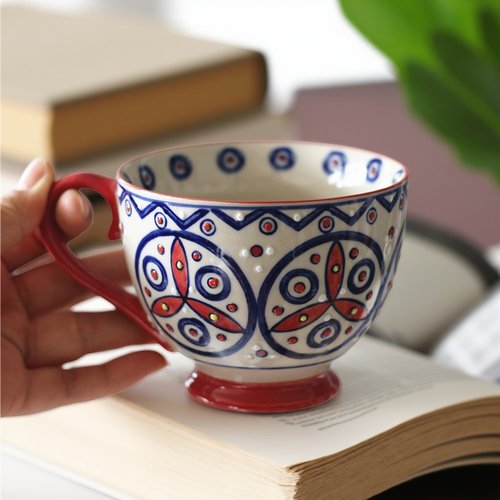 尾单瑕疵复古风大容量红茶陶瓷杯