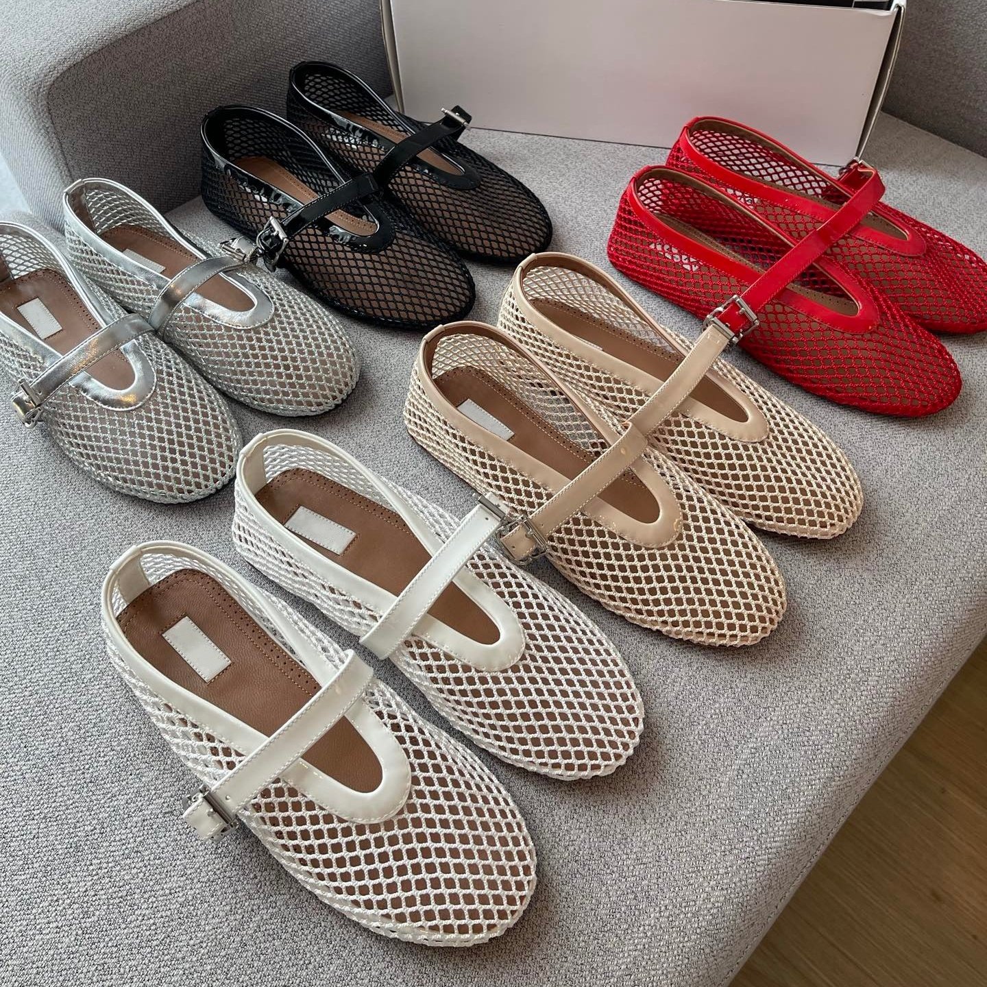 新款渔网鞋镂空网眼平底玛丽珍芭蕾舞鞋女进口网纱一字扣手工单鞋,女鞋,浅口单鞋,淘宝优惠券,粉丝福利购,淘宝优惠卷