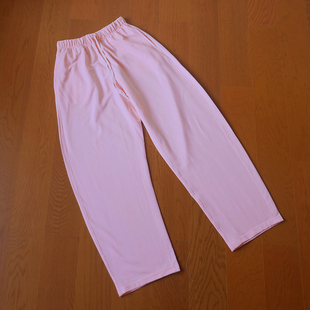 出口日本拆标客供有机棉春夏薄毛圈香蕉轮廓休闲裤简约舒适有插兜