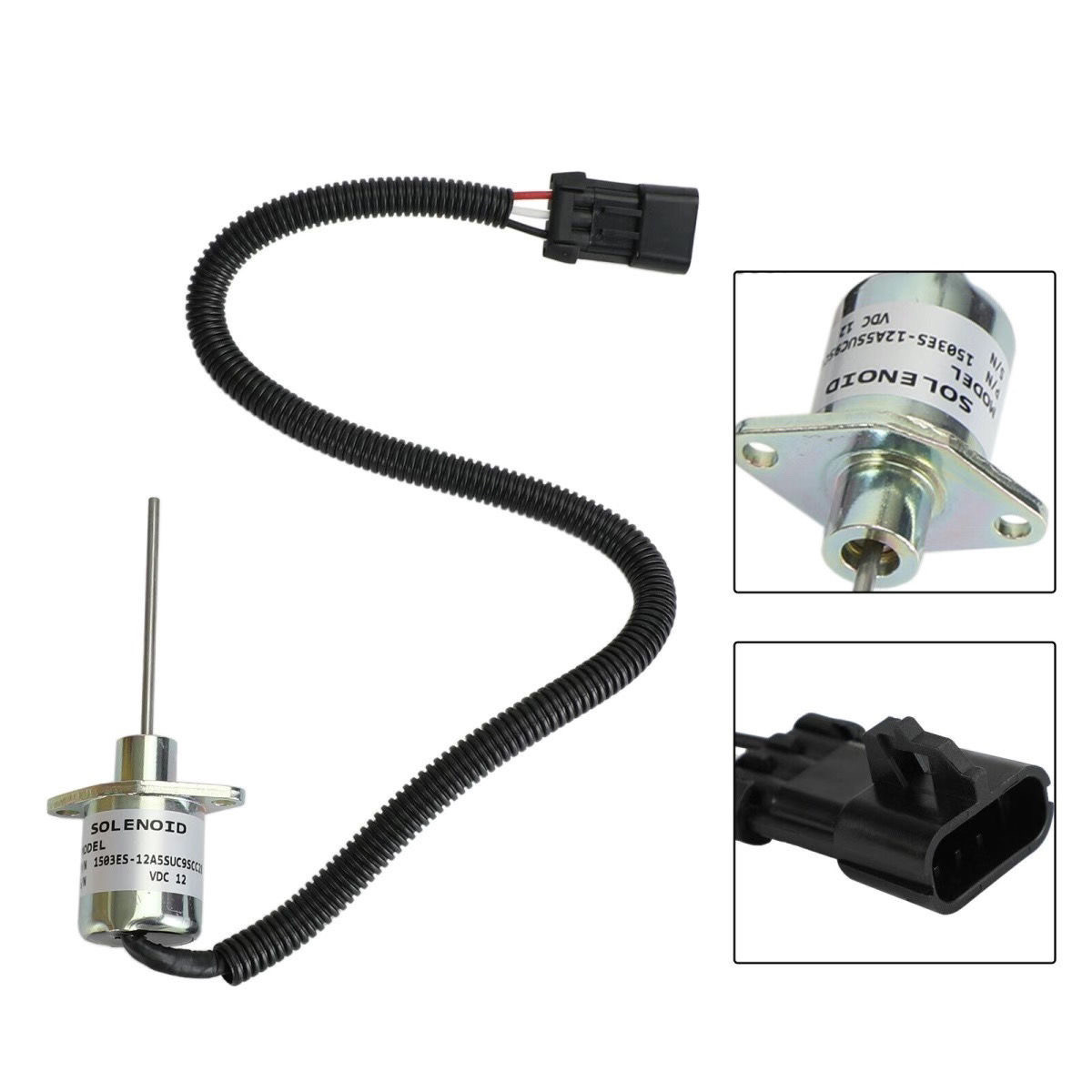 挖掘机配件久保田山猫1503ES-12A5SUC9SCC28发动机熄火电磁阀12V