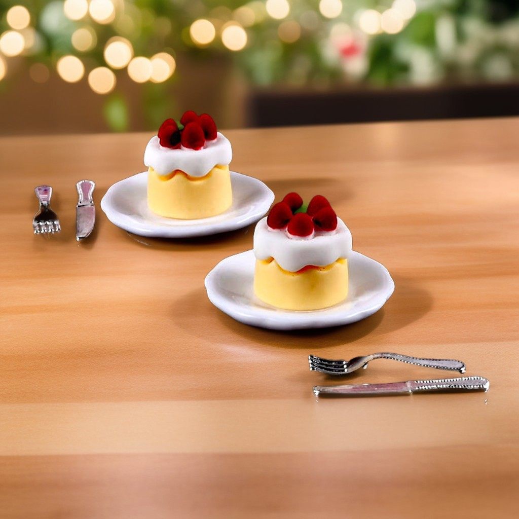 娃娃屋配件 仿真迷你蛋糕模型食玩摆件小孩过家家玩具手工diy模型
