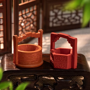 娃娃屋配件创意复古点心盒篮子模型小孩过家家玩具古风场景小摆件