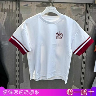 安踏362528115女大童儿童2025年夏季 T恤 潮流奥运针织短袖