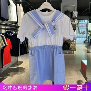 安踏儿童2024年新夏季 针织运动连衣裙362428302 女大童小飞象时尚