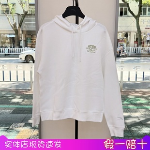 刺绣印花宽松连帽运动上衣162538703 新款 安踏休闲长袖 卫衣女秋季