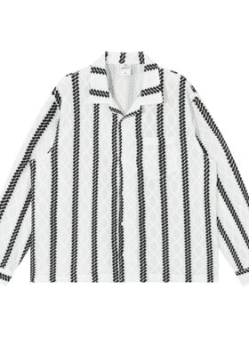 BSAPA 2025年秋季民族风日系提花宽松衬衫秋装新品男女同款衬衣