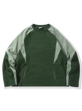 ATBORDER 2025春季新款拼接撞色圆领卫衣复古宽松情侣百搭休闲衫